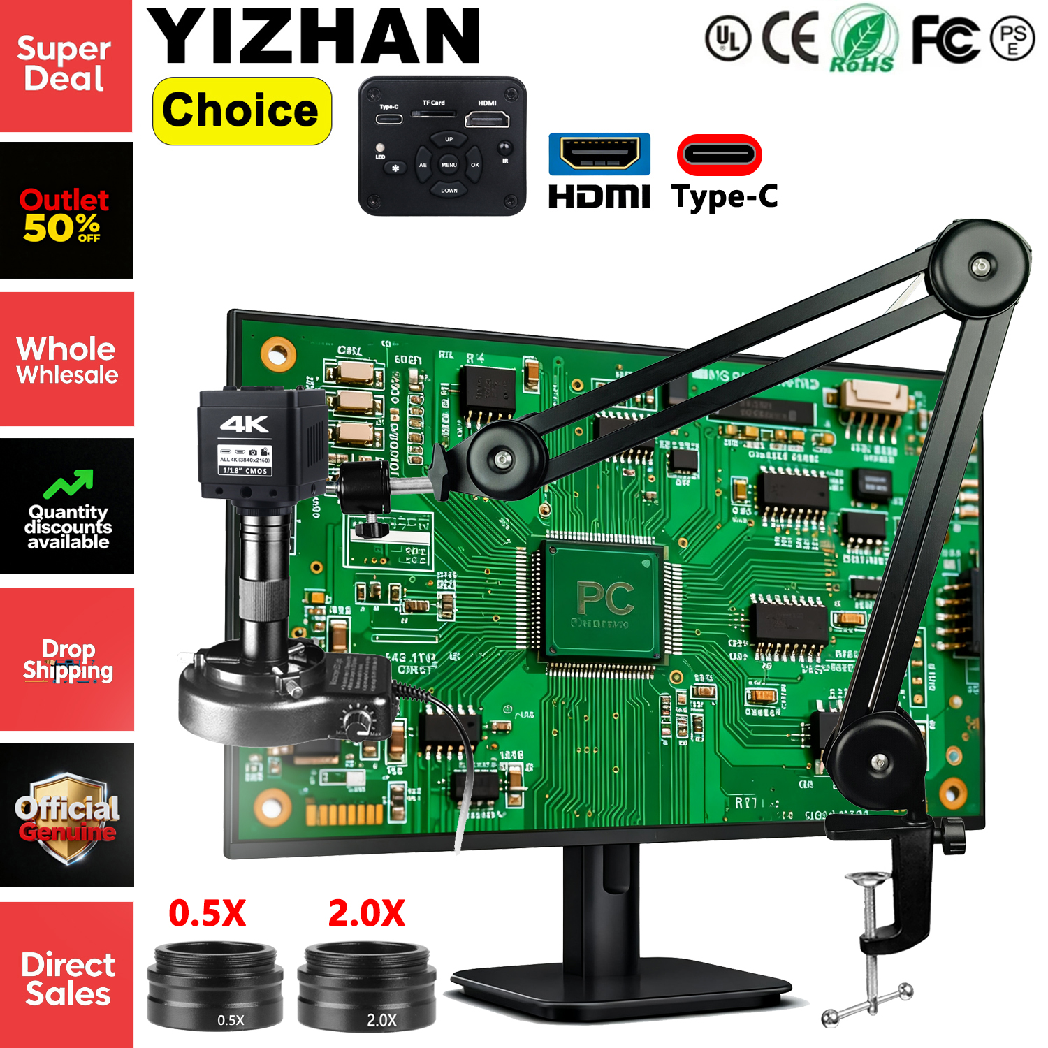 Digital Magnifier Reading - 4K UHD Digital Microscope For Soldering,