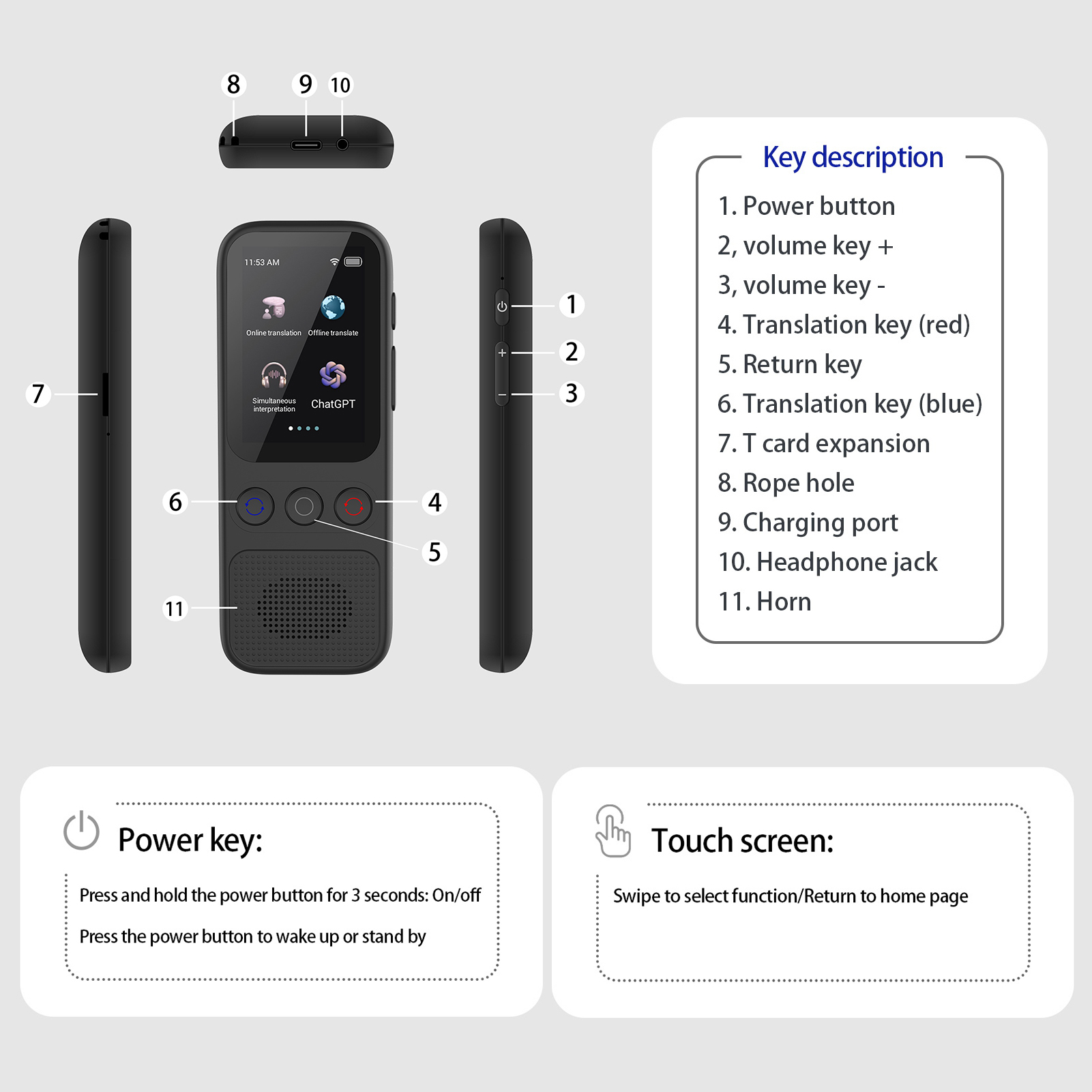 S80 Language AI Translator Dev - Portable Translator Device 리뷰 및 가격