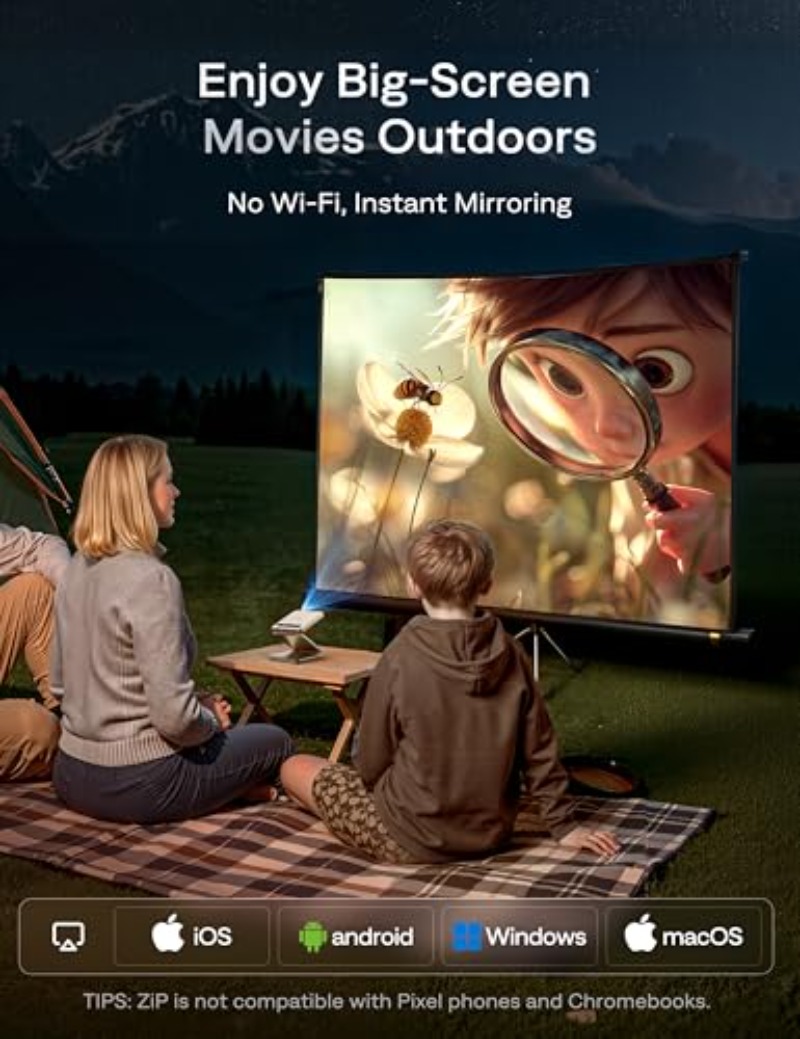 Yinzam ZIP Gold Tri-Fold Porta - Mini Projector Portable 리뷰 및 가격