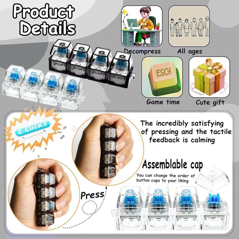 LED Keyboard Keychain Fidget T - Electronics Gadgets For Kids 리뷰 및 가격