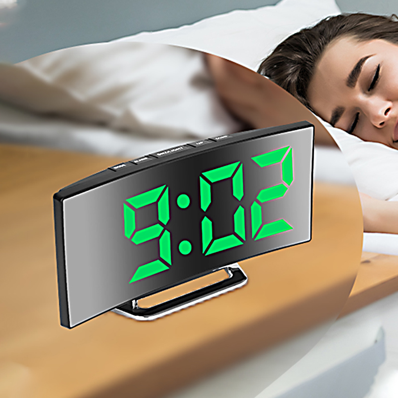 LED Digital Alarm Clock Curved - Electronics Gadgets For Home 리뷰 및 가격