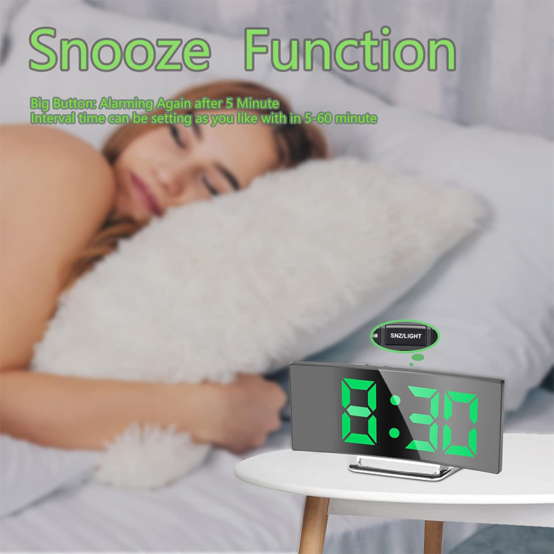 LED Digital Alarm Clock Curved - Electronics Gadgets For Home 리뷰 및 가격