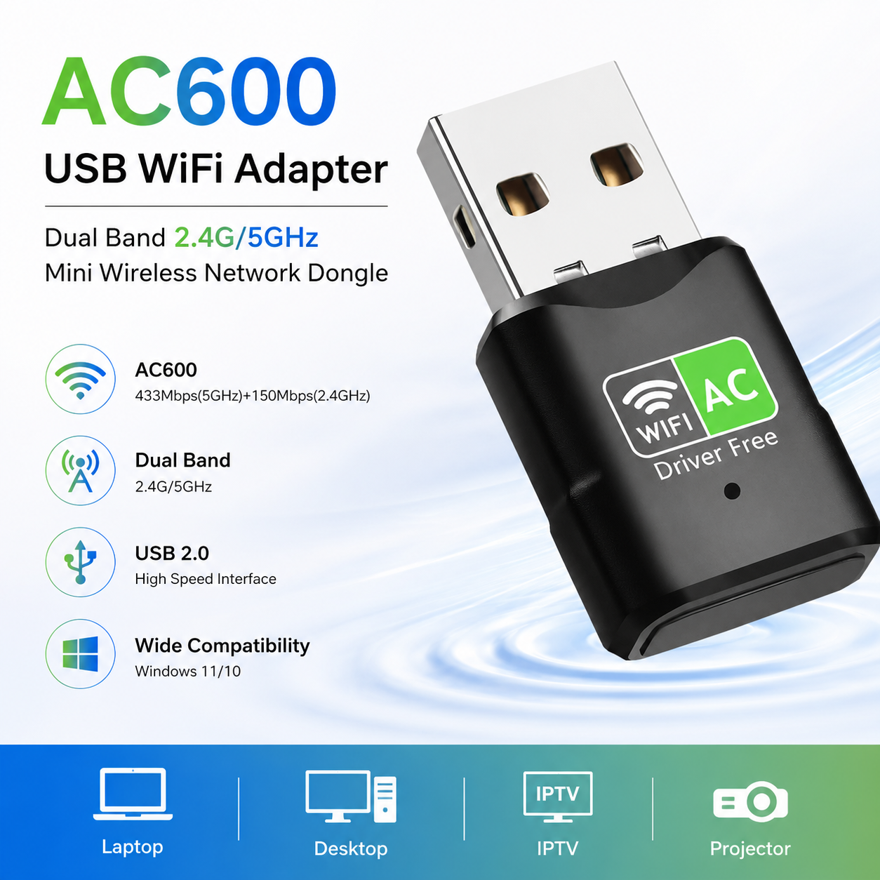AC600 USB WiFi Adapter, Dual B - Mini Pc Windows 리뷰 및 가격